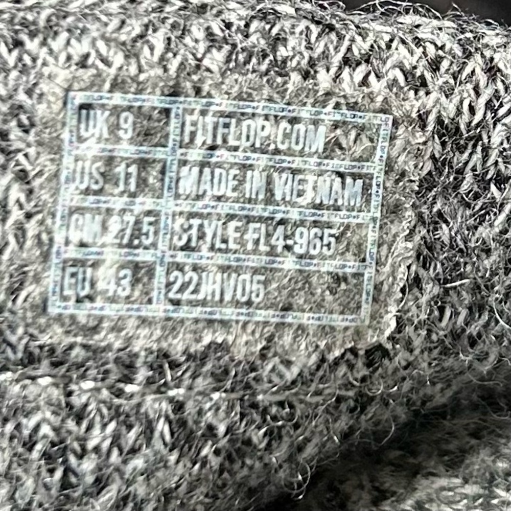FIT FLOP Gracie‎ Merino Wool Cross-Slide Lounge/Active Sandals Heather Gray 11 - Picture 10 of 11